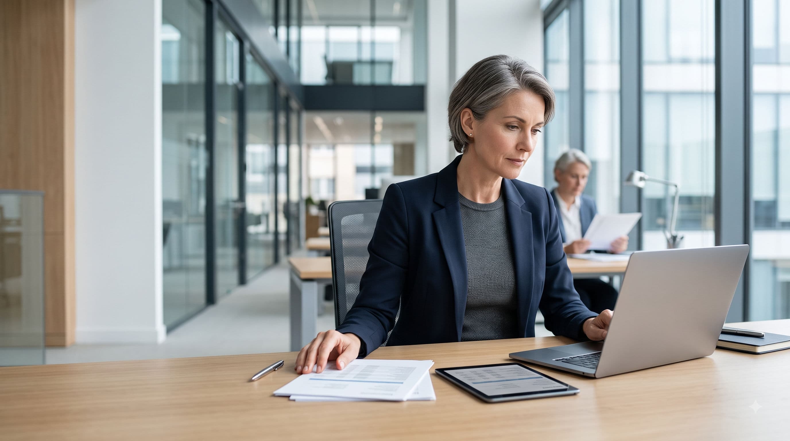 Professionals managing payroll operations