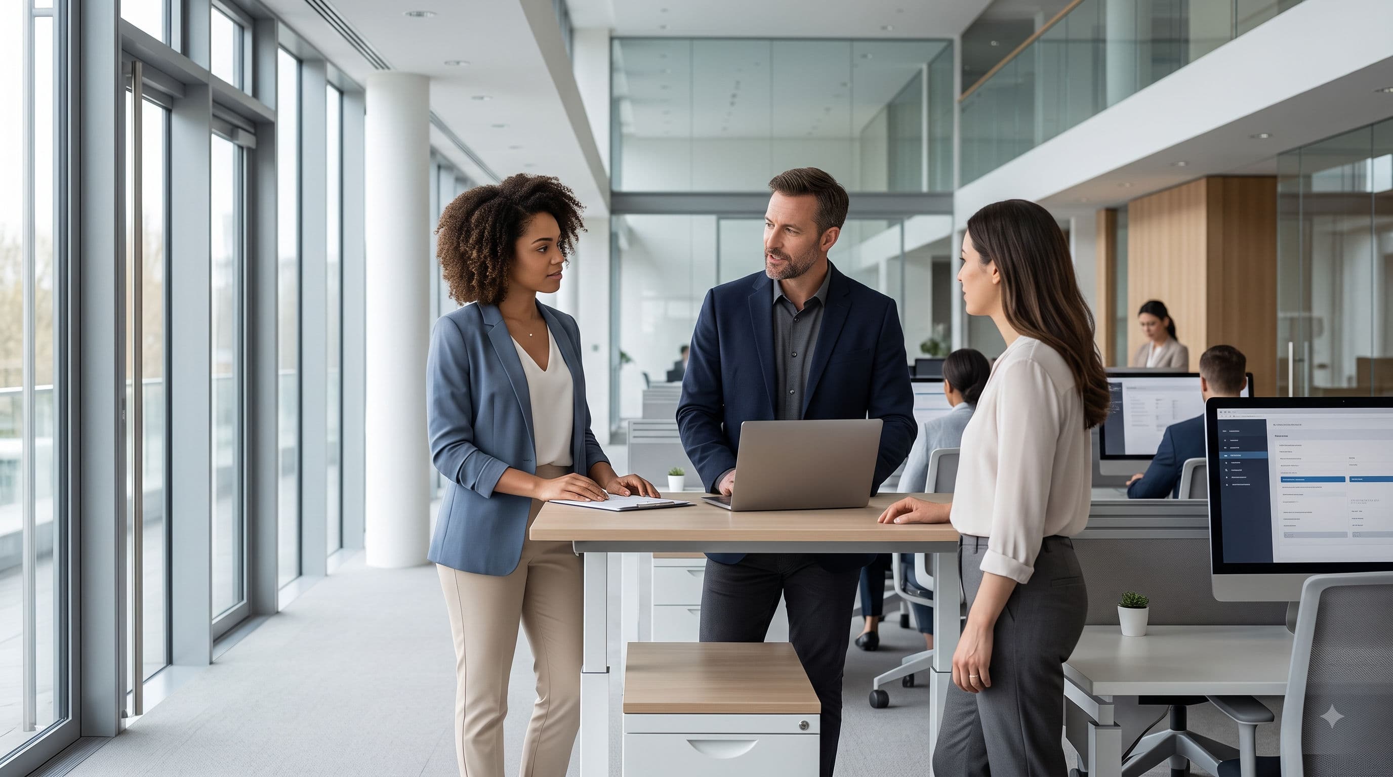 Workforce professionals collaborating on recruitment operations